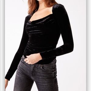 Free People Perfect Date Velvet Top
